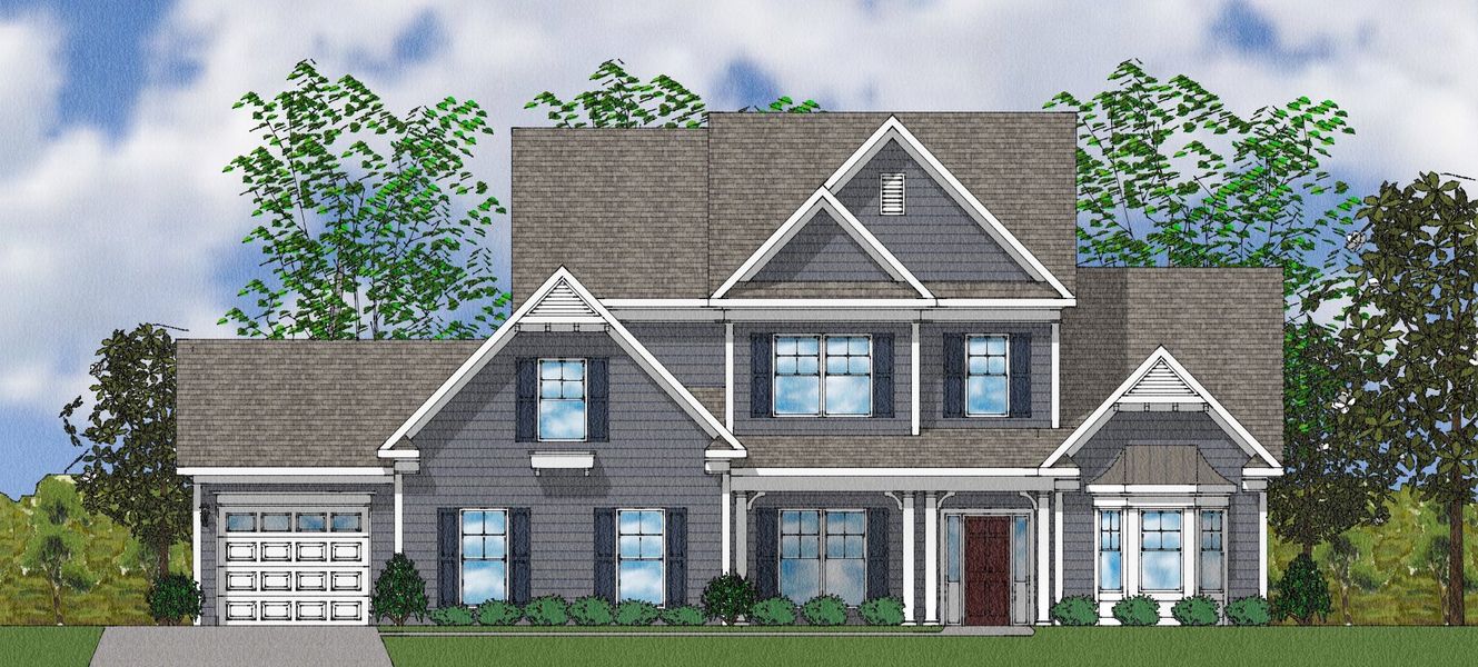 Representative exterior photo of a completed home built from the Bridges II - Elite Collection by Mungo Homes in Suter Estates, Easley, SC (Image 26).