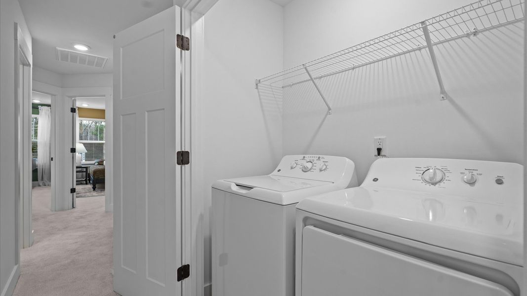 Representative furnished interior of a home built from the Corner Litchfield by DRB Homes in Gresham Station, Simpsonville (Image 20).