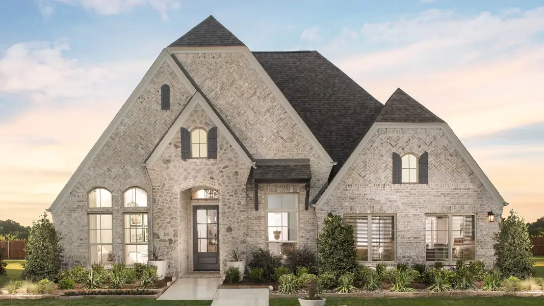 Front exterior of a new home in Ramble, Celina, TX, highlighting curb appeal (Image 25).