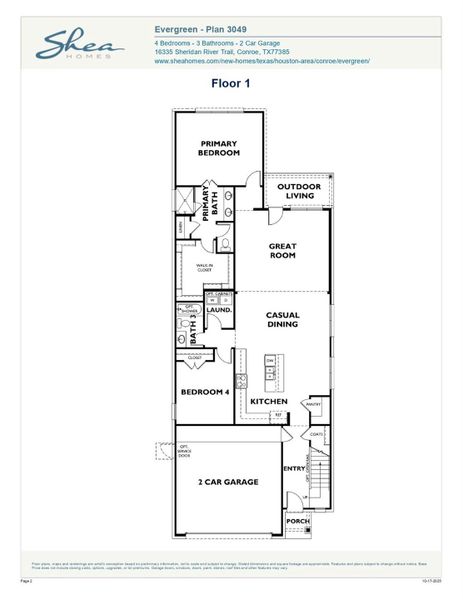 2D floor plan layout of this home in Evergreen 40', Conroe, TX (Image 1). 2D floor plan layout of this home in Evergreen 40', Conroe, TX (Image 1).