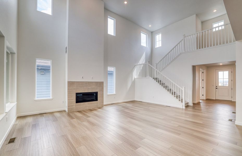 Light-filled Gathering Room with fireplace