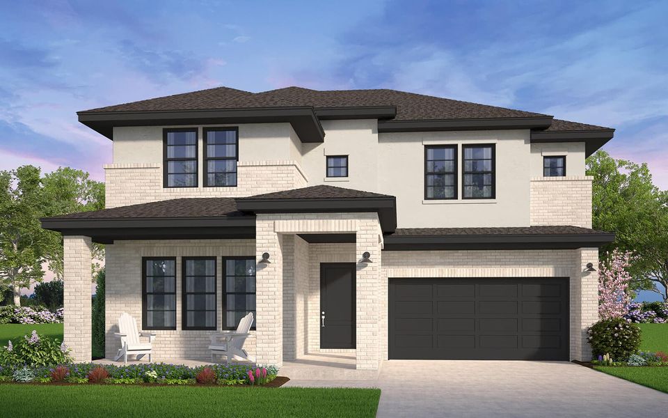 Representative exterior photo of a completed home built from the Hillsdale by Brookfield Residential in 55' Traditional Homes at The Grove Frisco, Frisco, TX (Image 2). Representative exterior photo of a completed home built from the Hillsdale by Brookfield Residential in 55' Traditional Homes at The Grove Frisco, Frisco, TX (Image 2).