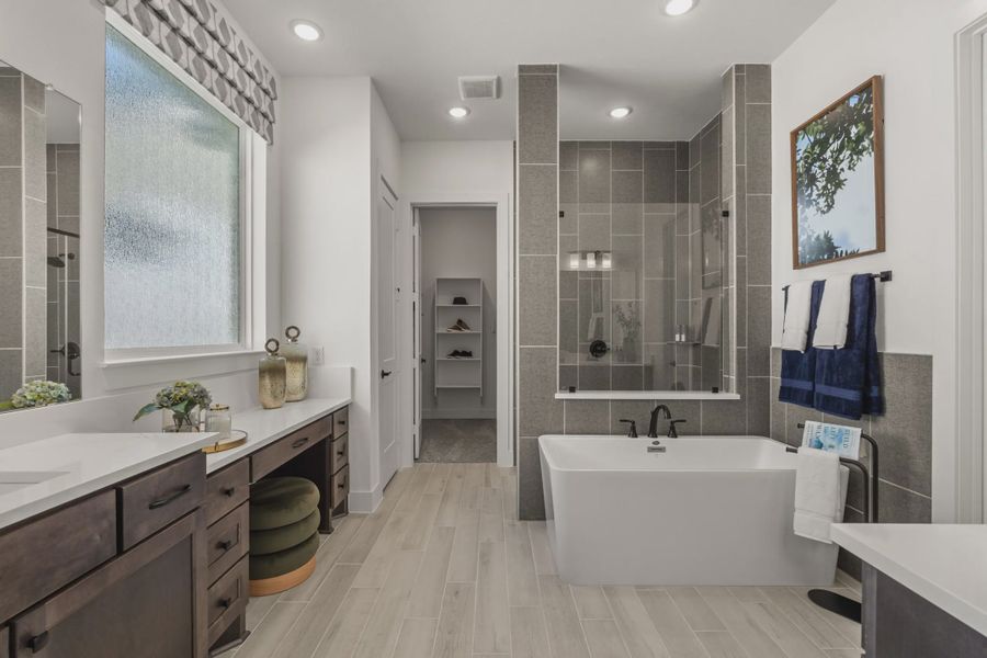 Representative furnished interior of a home built from the Pebble Beach by Chesmar Homes in Riceland Alley Loads, Mont Belvieu (Image 8).