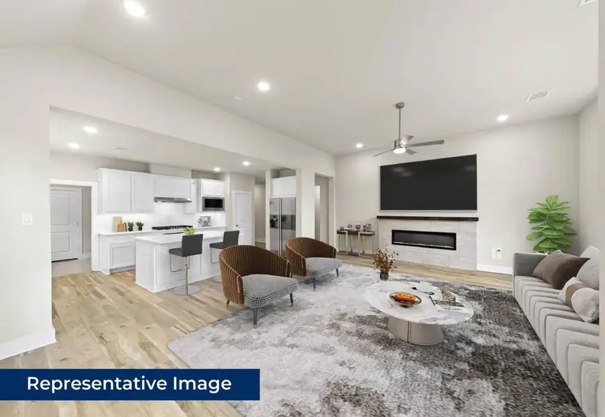 Representative furnished interior of a home built from the Edgecliff F by First Texas Homes in Solterra, Mesquite (Image 8).