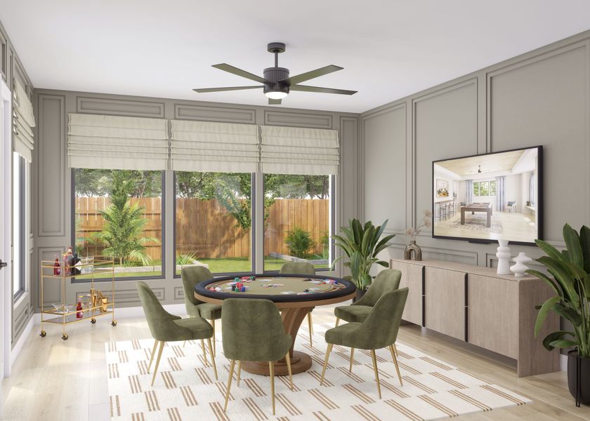 Furnished interior view inside a new home in Bridgeland, Cypress (Image 7). Furnished interior view inside a new home in Bridgeland, Cypress (Image 7).