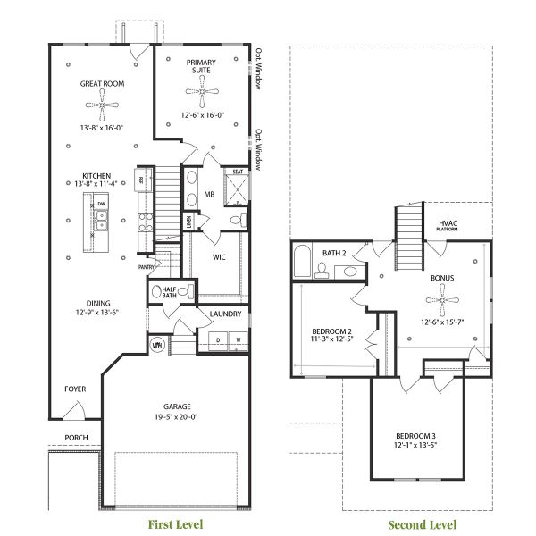 2D floor plan layout for the Natchez I by Regent Homes in Harvest Point, Spring Hill, TN (Image 5).