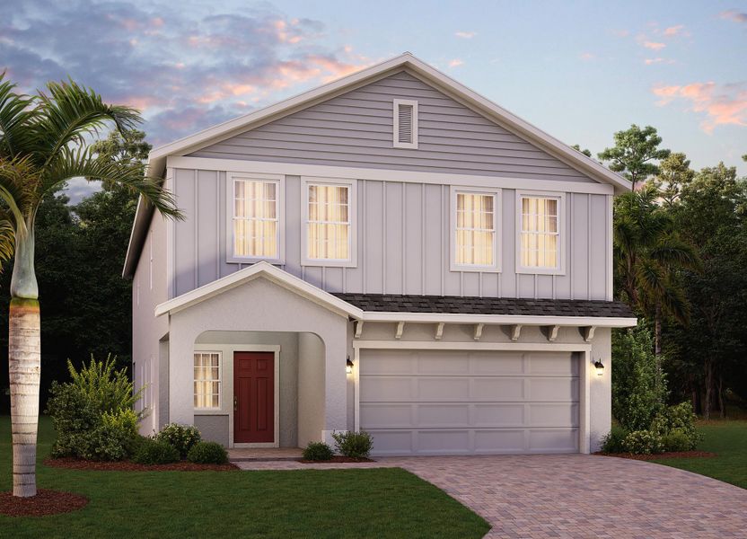 Representative exterior photo of a completed home built from the Vero by Risewell Homes in Ridgeview, Clermont, FL (Image 8). Representative exterior photo of a completed home built from the Vero by Risewell Homes in Ridgeview, Clermont, FL (Image 8).