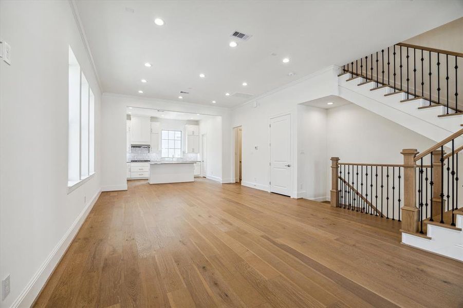 Oversized living space with plenty of seating on the 2nd level with soaring ceilings