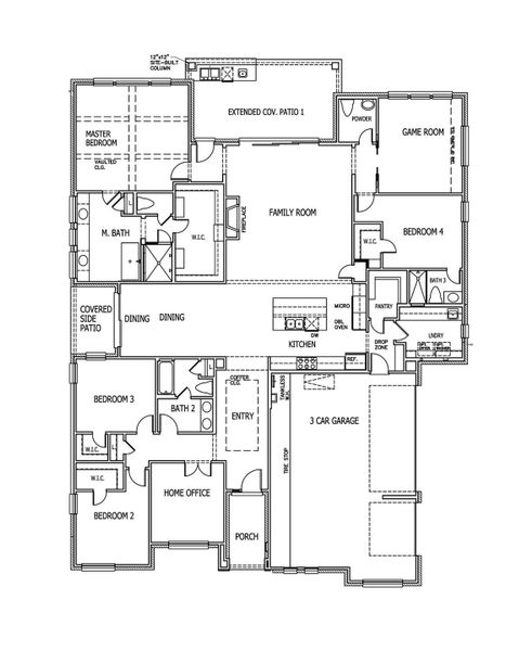 2D floor plan layout of this home in Leander Estates, Leander, TX (Image 5).