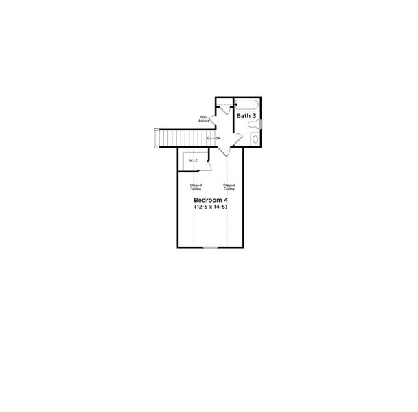 2D floor plan layout for the Parker by DRB Homes in Iris Meadows, Moore, SC (Image 3).