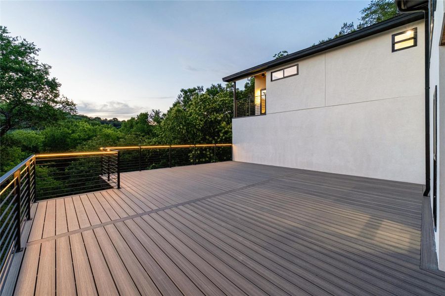 Large decking engineered for future plunge pool