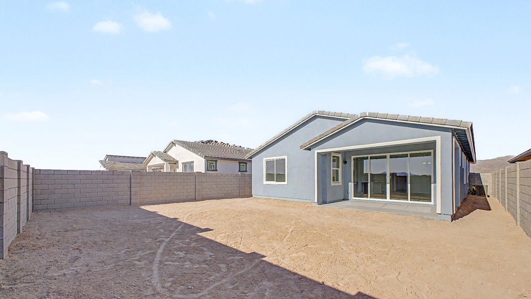Exterior details and patio area of a home in Teravalis, Buckeye (Image 3). Exterior details and patio area of a home in Teravalis, Buckeye (Image 3).