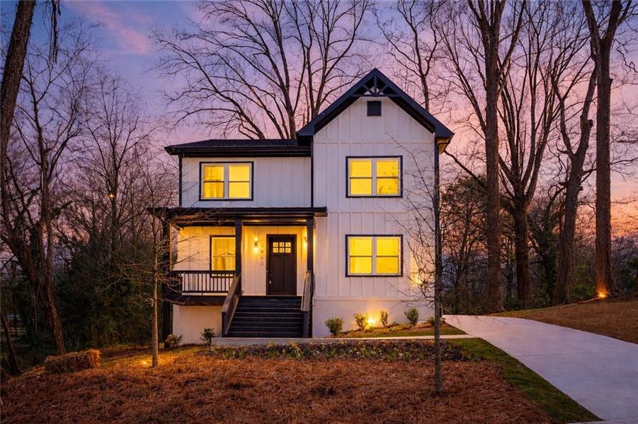 Front exterior of a new home in , Atlanta, GA, highlighting curb appeal (Image 24).