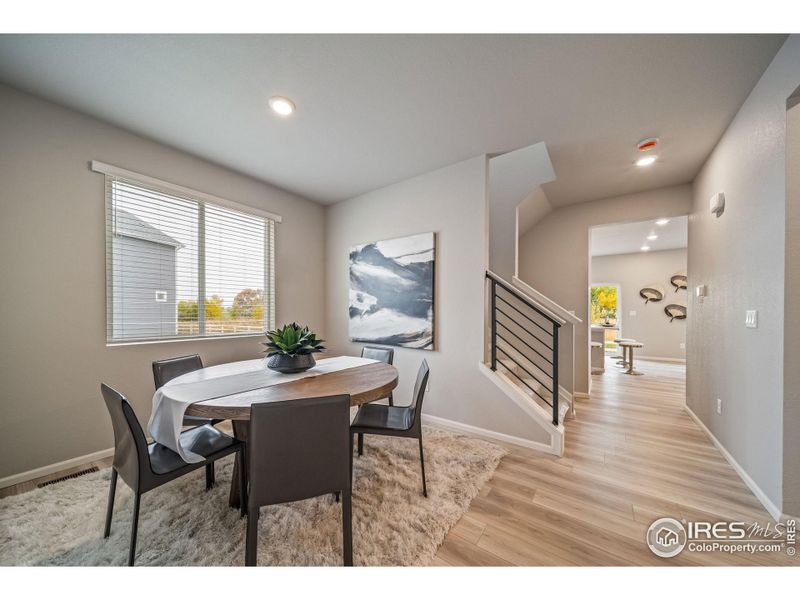 Furnished interior view inside a new home in Thompson River Ranch, Johnstown (Image 8).