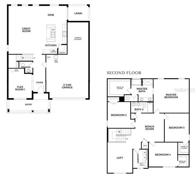 2D floor plan layout of this home in Lake Deer Estates, Poinciana, FL (Image 4).