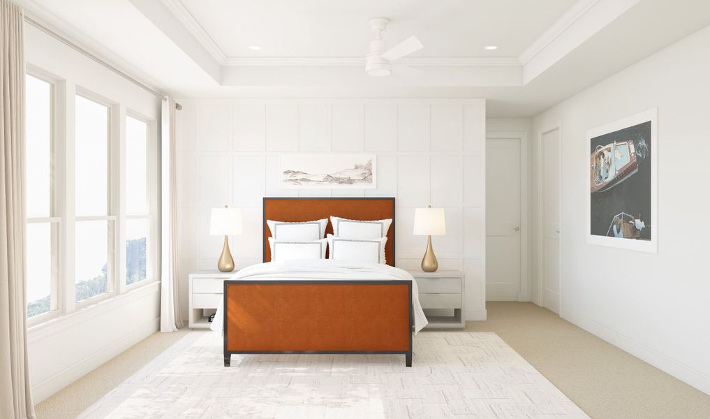 Primary suite with crown moulding Primary suite with crown moulding