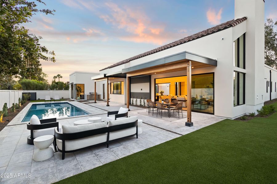 BACKYARD + POOL SUNSET VIEW