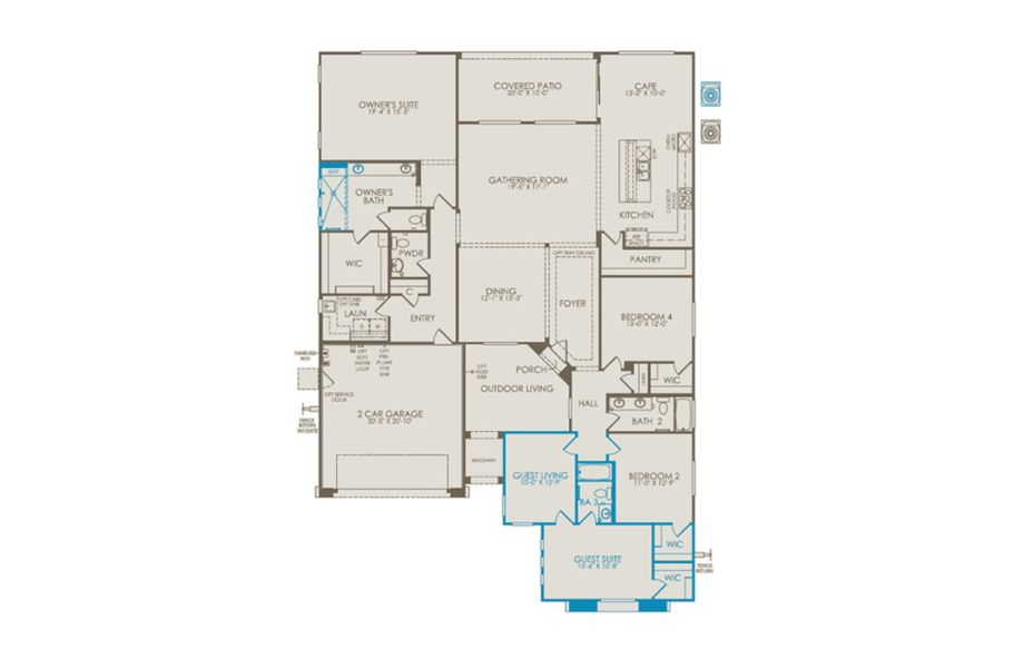 2D floor plan layout of this home in Artisan at Asante, Surprise, AZ (Image 4). 2D floor plan layout of this home in Artisan at Asante, Surprise, AZ (Image 4).