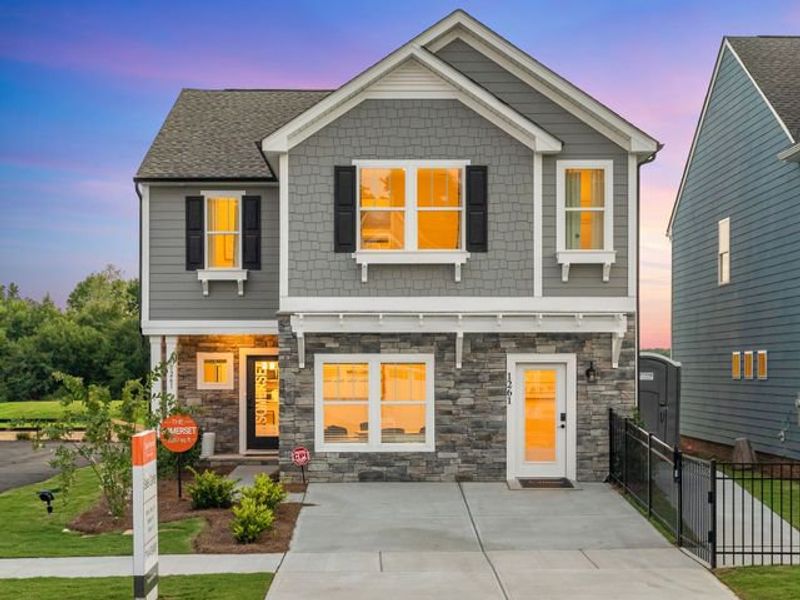 Representative exterior photo of a completed home built from the Somerset by True Homes in Westbrook Falls, Colfax, NC (Image 1). Representative exterior photo of a completed home built from the Somerset by True Homes in Westbrook Falls, Colfax, NC (Image 1).