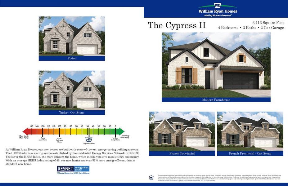 Exterior rendering of this home design in Lily Creek at Sutton Fields, Aubrey, TX (Image 3).