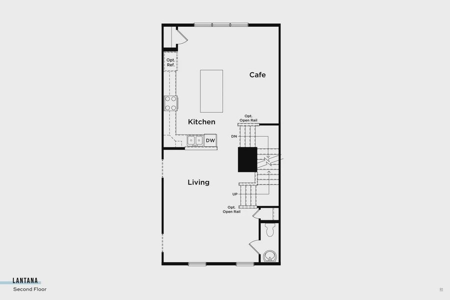 2D floor plan layout for the Lantana by DRB Homes in Parkview at Hamlin, Winter Garden, FL (Image 5).