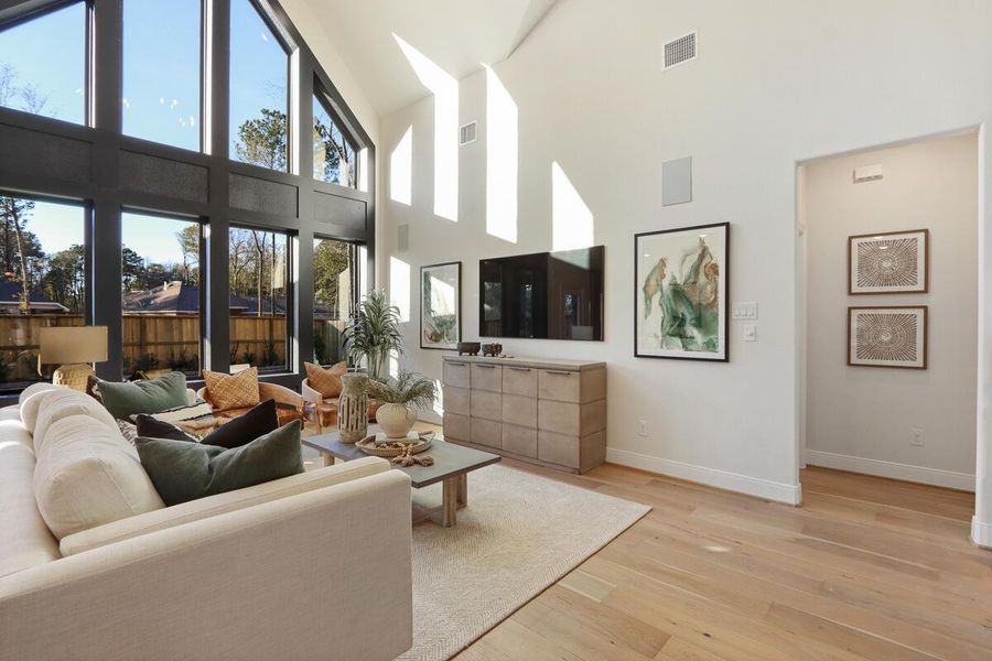 Furnished interior view inside a new home in The Highlands 50', Porter (Image 5). Furnished interior view inside a new home in The Highlands 50', Porter (Image 5).