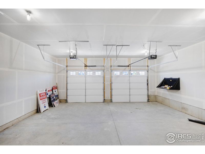 The oversized garage is designed to fit a long bed pickup