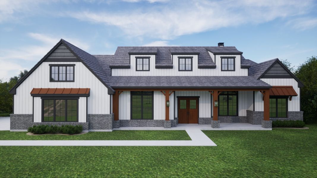 Representative exterior photo of a completed home built from the The Fort Worth by Kenmark Homes in Santana Ridge - Brock ISD, Weatherford, TX (Image 4). Representative exterior photo of a completed home built from the The Fort Worth by Kenmark Homes in Santana Ridge - Brock ISD, Weatherford, TX (Image 4).