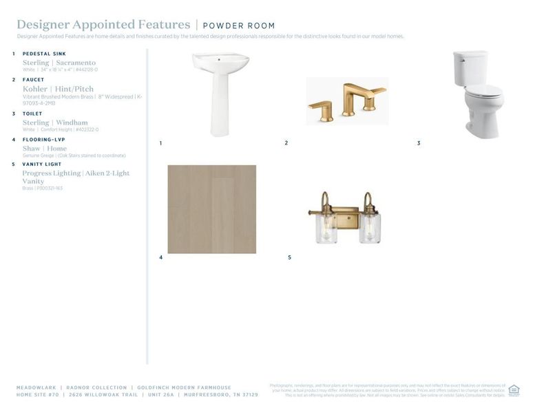 Sample of building materials used in homes in Meadowlark, Murfreesboro (Image 9).