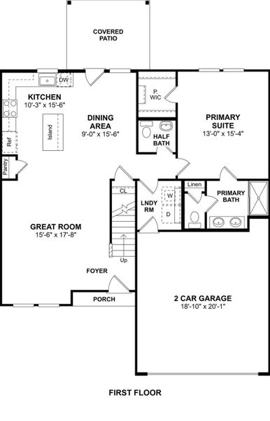The Honeysuckle II floor plan by K. Hovnanian Homes. 1st floor shown. *Prices, plans, dimensions, features, specifications, materials, and availability of homes or communities are subject to change without notice or obligation.