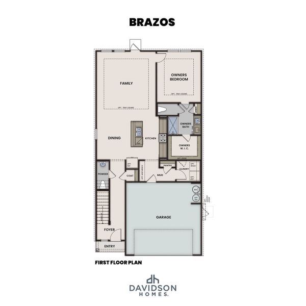 2D floor plan layout for the The Brazos by Davidson Homes LLC in Windmill Estates, Magnolia, TX (Image 3).