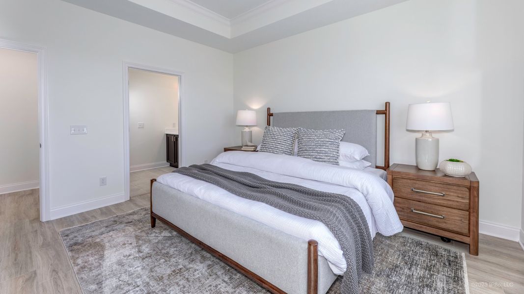 Furnished interior view inside a new home in The Courtyards at Oak Grove, Durham (Image 28).