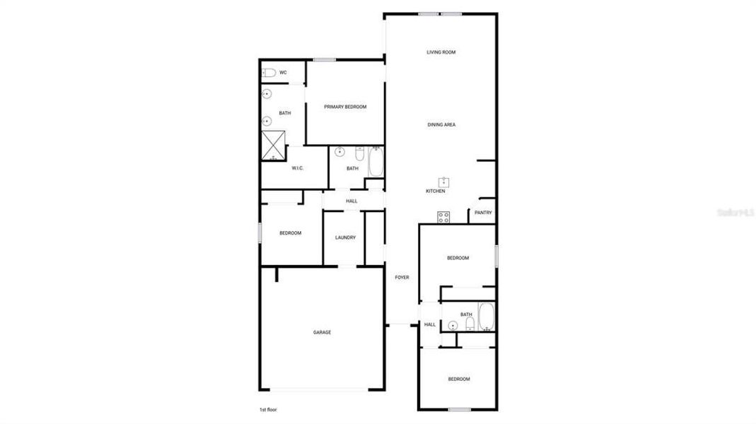 2D floor plan layout of this home in Grand Park, Dunnellon, FL (Image 4).
