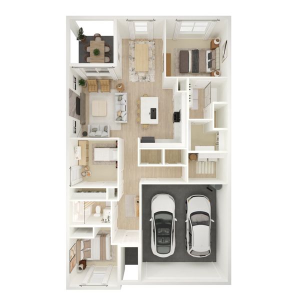 2D floor plan layout for the Clyde II by K. Hovnanian® Homes in Aspire at Morningside, Fort Pierce, FL (Image 4).