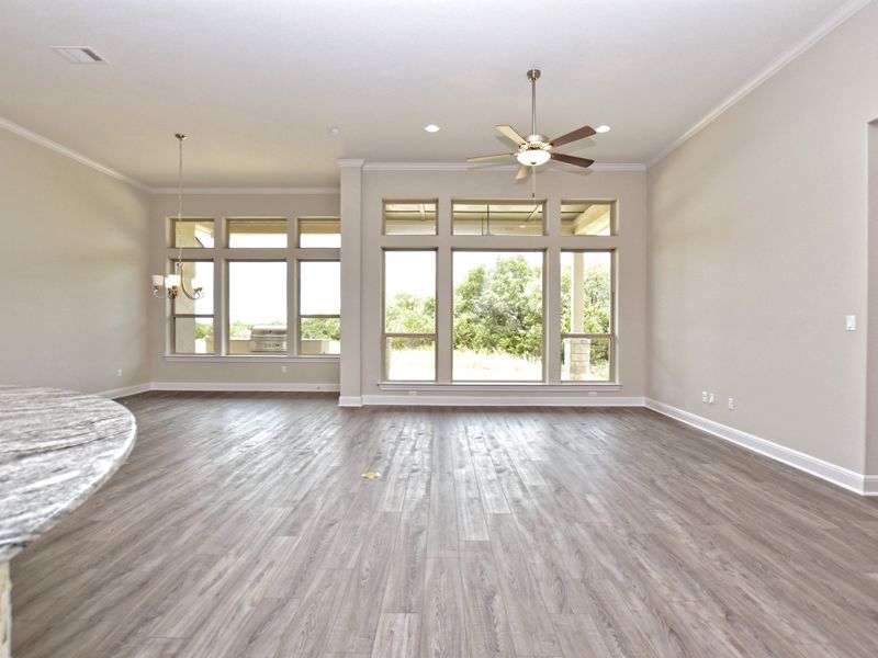 Representative unfurnished interior of a home built from the Siena III by Giddens Homes in Clearwater Ranch, Liberty Hill (Image 210).