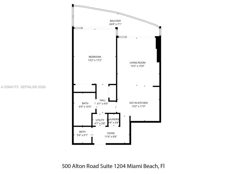 2D floor plan layout of this home in Five Park, Miami Beach, FL (Image 4).
