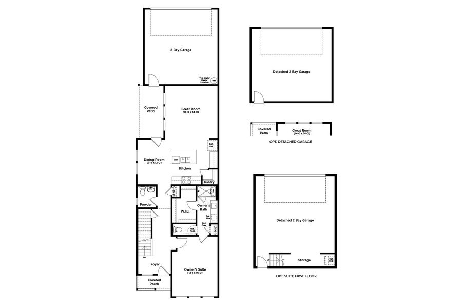 2D floor plan layout for the Brazos by DRB Homes in Spring Creek, Taylor, TX (Image 3).