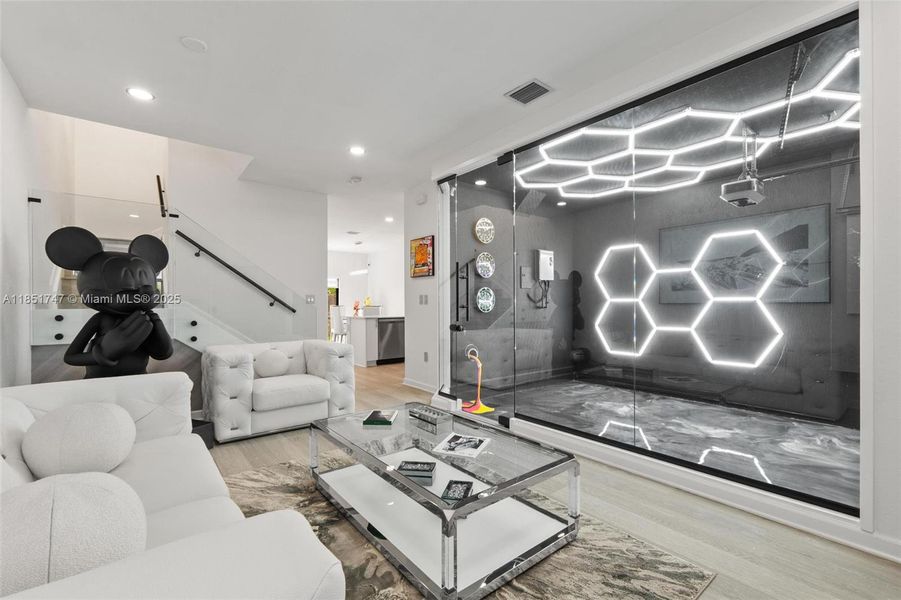 Living room from the door