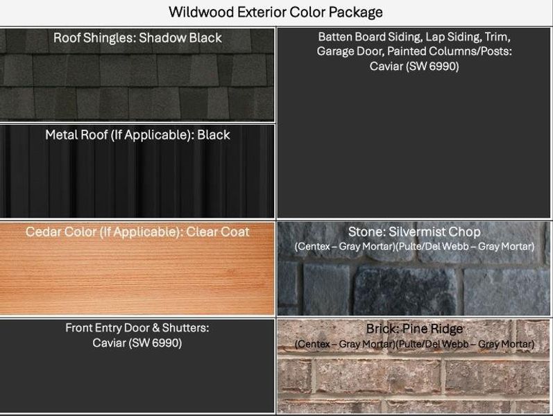 Sample of building materials used in homes in Pulte Homes at Two Step Farm, Montgomery (Image 8).