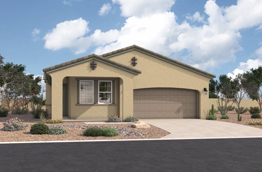 Representative exterior photo of a completed home built from the Pinehurst by Beazer Homes in Highpointe at Northpointe, Peoria, AZ (Image 23).