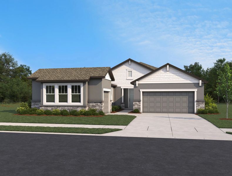 Representative exterior photo of a completed home built from the Coquina by Ashton Woods in Oakfield Trails Signature, Parrish, FL (Image 4).