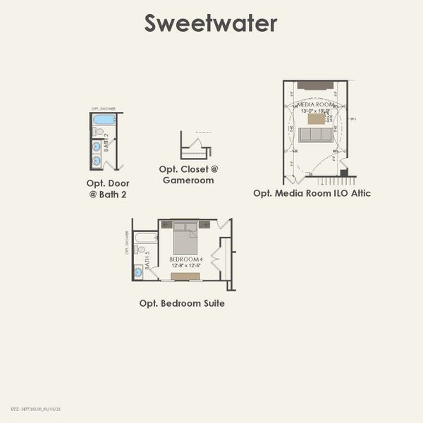 2D floor plan layout for the Sweetwater by Pulte Homes in Rosemary Fields, Godley, TX (Image 27). 2D floor plan layout for the Sweetwater by Pulte Homes in Rosemary Fields, Godley, TX (Image 27).