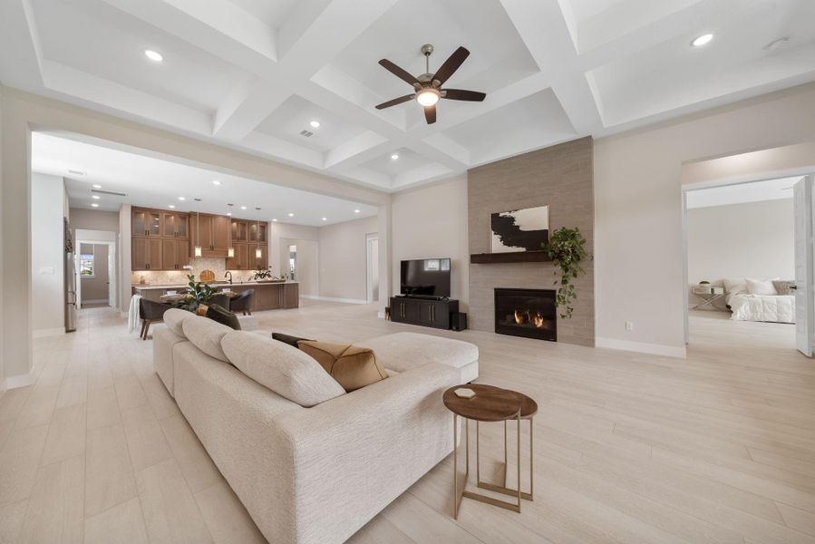 With its ample space, ceiling fan and stylish finishes, this living room is the heart of the home, perfect for family gatherings or quiet evenings. With its ample space, ceiling fan and stylish finishes, this living room is the heart of the home, perfect for family gatherings or quiet evenings.