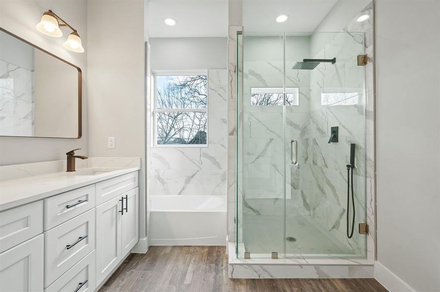 Gorgeous Primary Bathroom with separate shower and tub