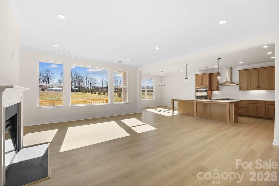 family room open to kitchen and breakfast nook