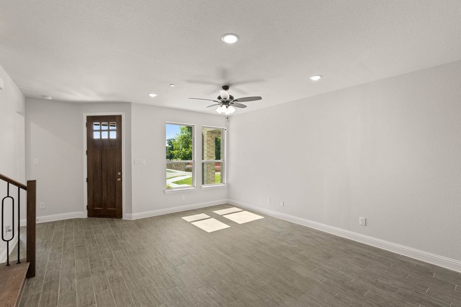 Front exterior of a new home in Timber Ridge, Corinth, TX, highlighting curb appeal (Image 18). Front exterior of a new home in Timber Ridge, Corinth, TX, highlighting curb appeal (Image 18).