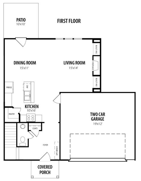 2D floor plan layout for the Sequoia II by RiverWILD Homes in Harvest Meadows, Zebulon, NC (Image 4). 2D floor plan layout for the Sequoia II by RiverWILD Homes in Harvest Meadows, Zebulon, NC (Image 4).