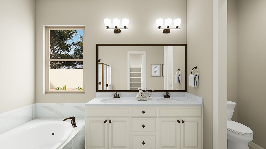 Representative furnished interior of a home built from the Artesa Plan 3515 by Tri Pointe Homes in Waterston Central, Gilbert (Image 9).