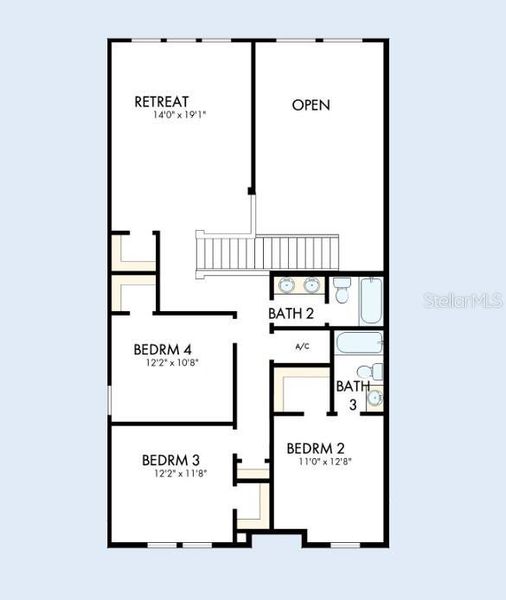 2D floor plan layout of this home in Lakeview Crossing – Tradition Series, Sarasota, FL (Image 3).