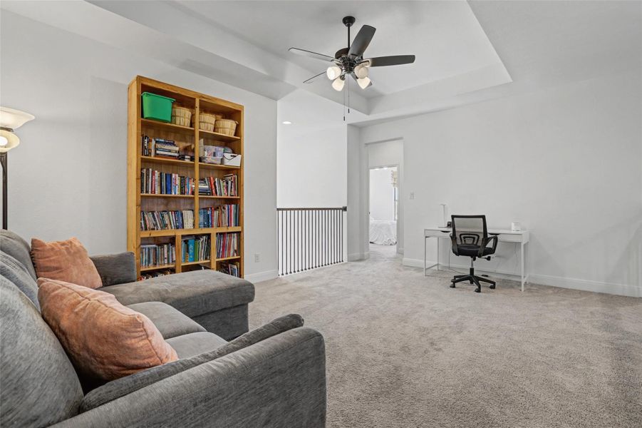 Upstairs loft area; perfect for additional living area or home school area